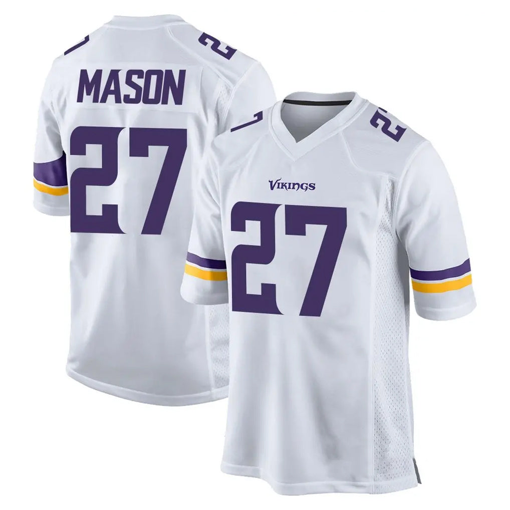 Friene M.Vikings #27 Jordan Mason Player White Home Game Stitched Jerseys