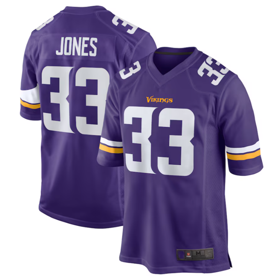 Friene MN.Vikings #33 Aaron Jones Purple Game Player Jersey Stitched American Stitched Jerseys