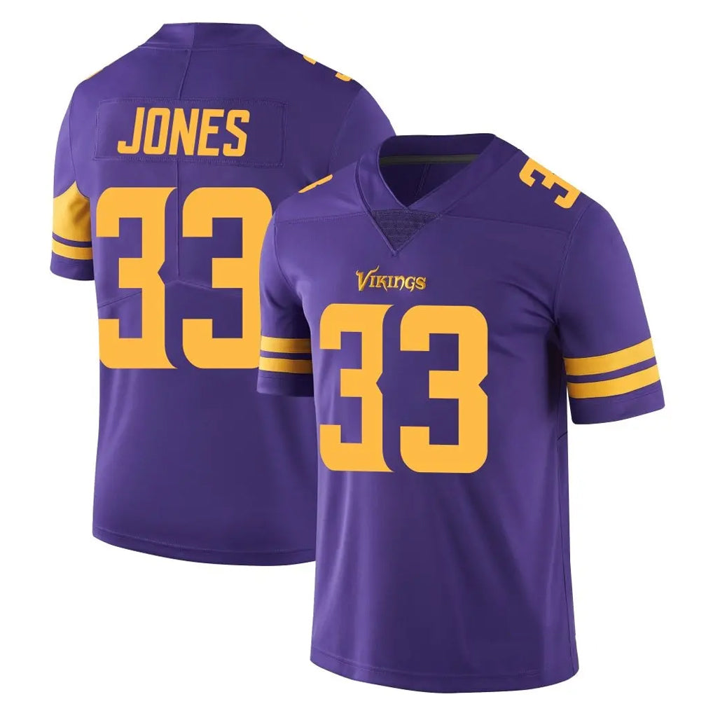 Friene M.Vikings #33 Aaron Jones Sr. Player Purple Limited Color Rush Home Game Stitched Jerseys