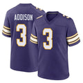 Friene M.Vikings #3 Jordan Addison Player Purple Classic Home Game Stitched Jerseys