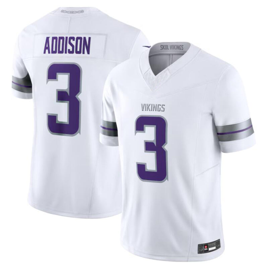 Friene MN.Vikings #3 Jordan Addison White Alternate Vapor F.U.S.E. Limited Jersey American Stitched Jerseys