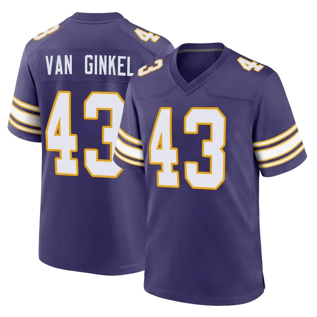 Friene M.Vikings #43 Andrew Van Ginkel Player Purple Classic Home Game Stitched Jerseys