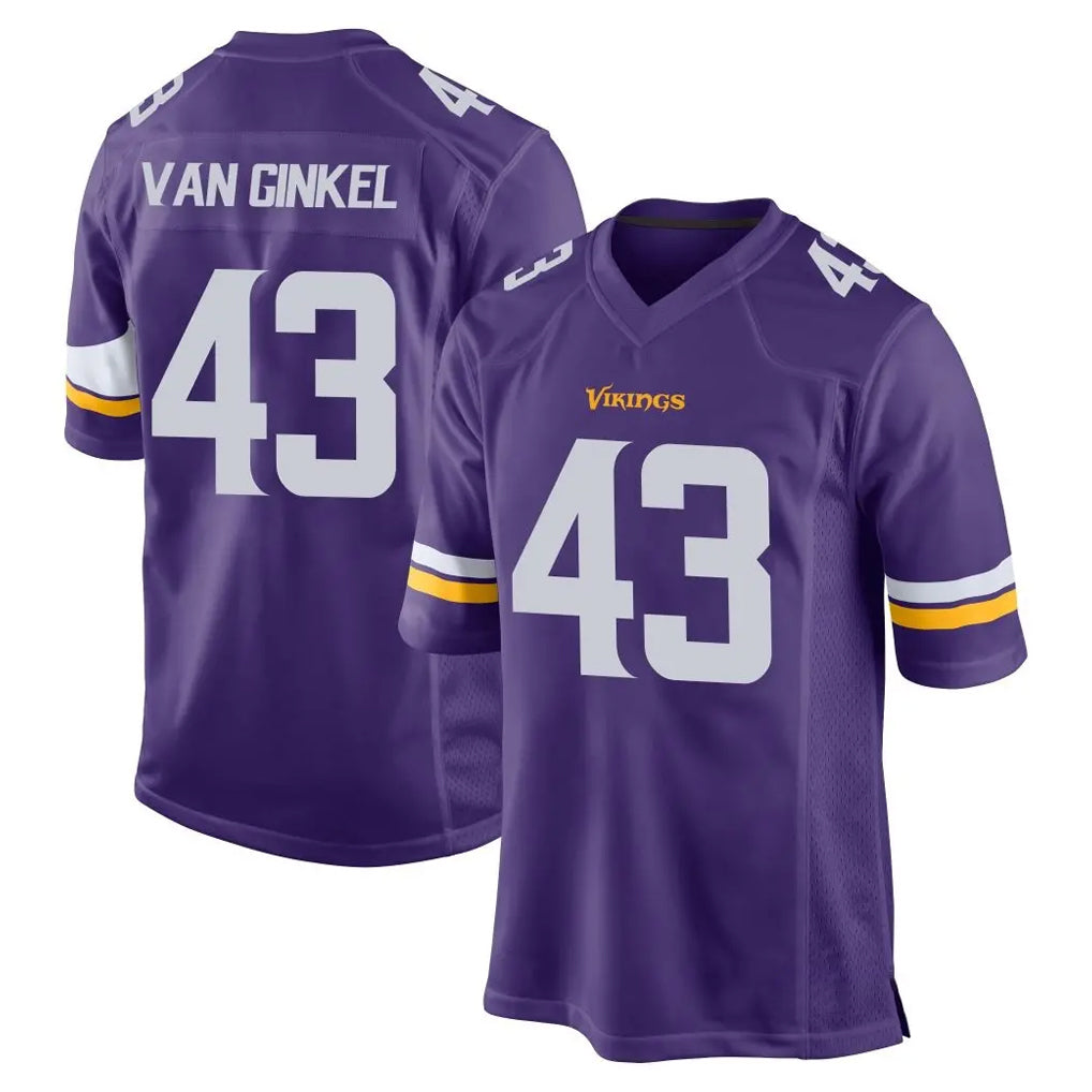 Friene M.Vikings #43 Andrew Van Ginkel Player Purple Home Game Stitched Jerseys