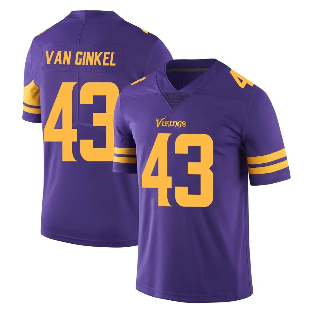 Friene M.Vikings #43 Andrew Van Ginkel Player Purple Limited Color Rush Home Game Stitched Jerseys