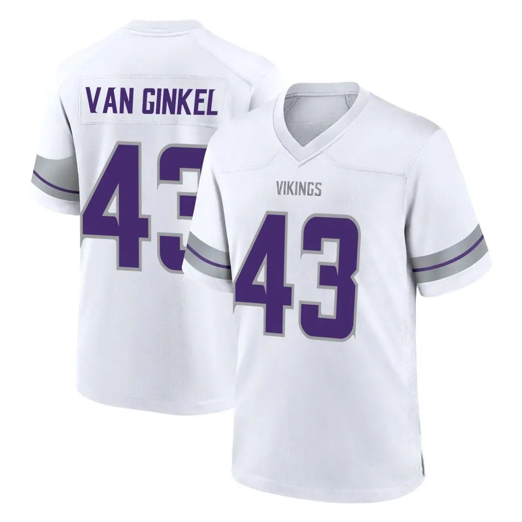 Friene M.Vikings #43 Andrew Van Ginkel Player White Alternate Home Game Stitched Jerseys