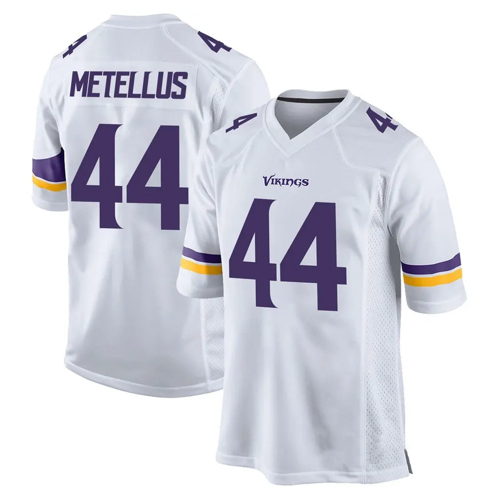 Friene M.Vikings #44 Josh Metellus Player White Home Game Stitched Jerseys