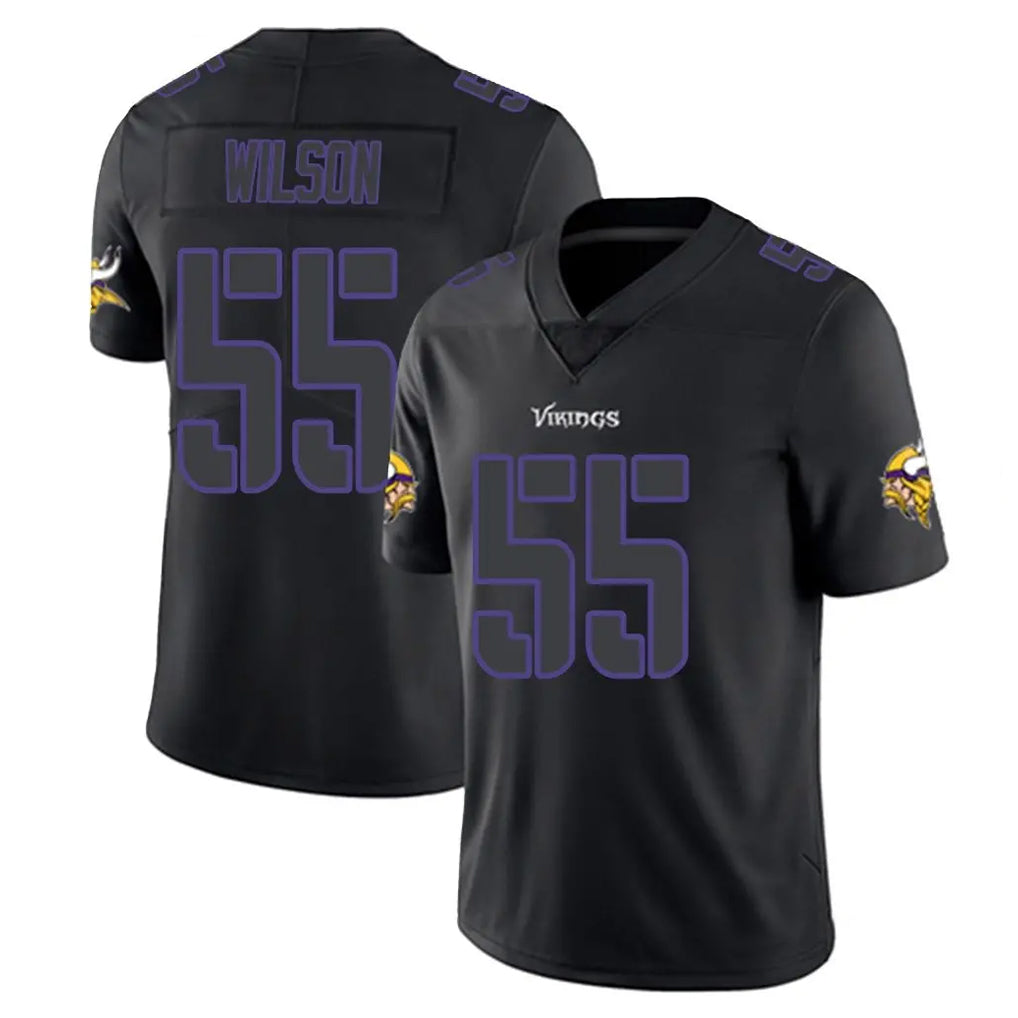 Friene M.Vikings #55 Eric Wilson Player Black Impact LImited Home Game Stitched Jerseys