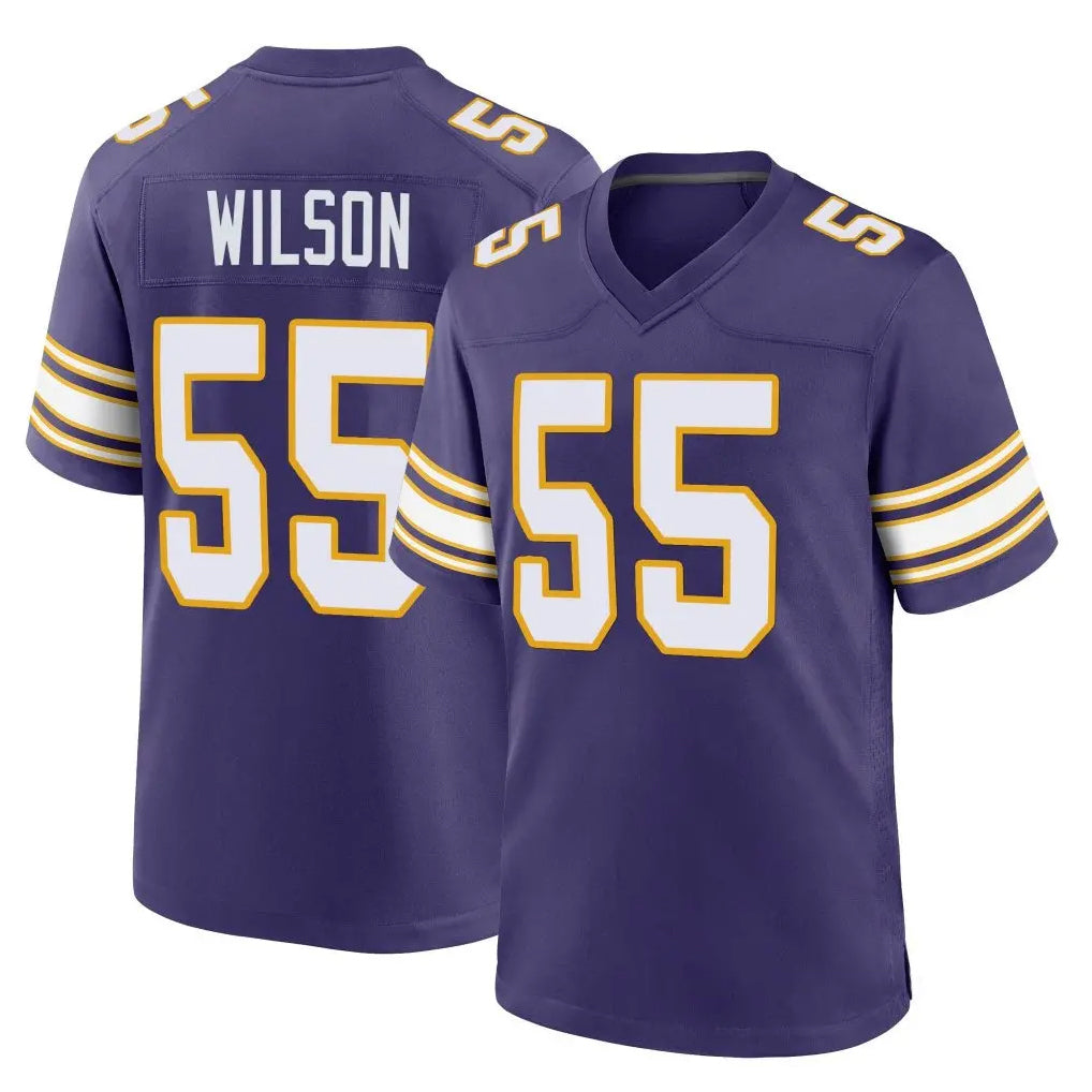 Friene M.Vikings #55 Eric Wilson Player Purple Classic Home Game Stitched Jerseys