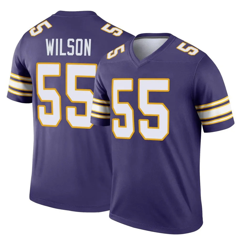 Friene M.Vikings #55 Eric Wilson Player Purple Limited Classic Home Game Stitched Jerseys