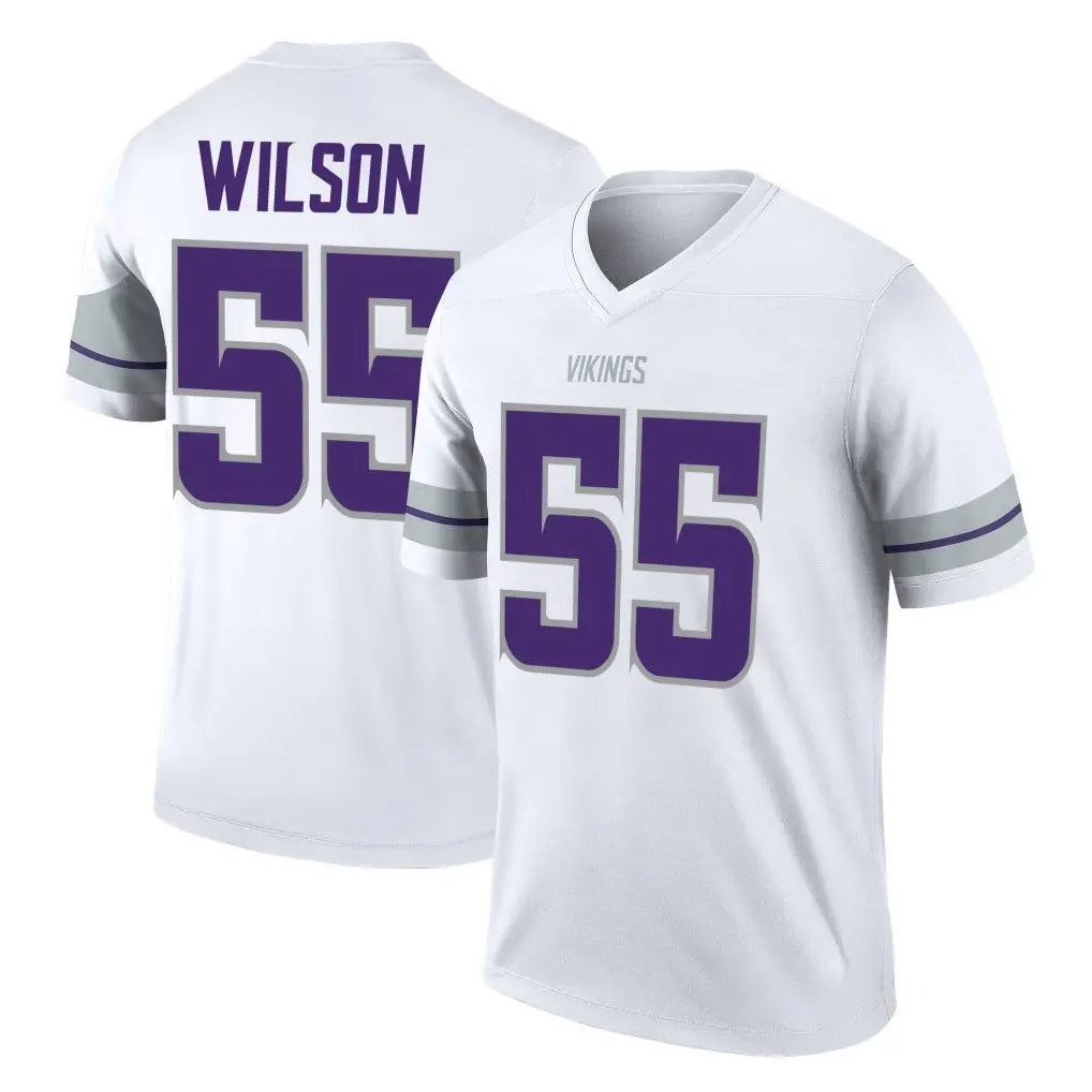Friene M.Vikings #55 Eric Wilson Player White Alternate Legend Home Game Stitched Jerseys