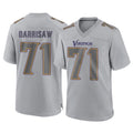 Friene M.Vikings #71 Christian Darrisaw Player Gray Atmosphere Fashion Home Game Stitched Jerseys