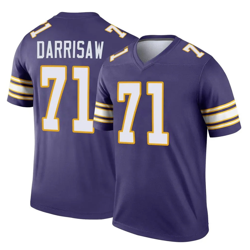 Friene M.Vikings #71 Christian Darrisaw Player Purple Limited Classic Home Game Stitched Jerseys