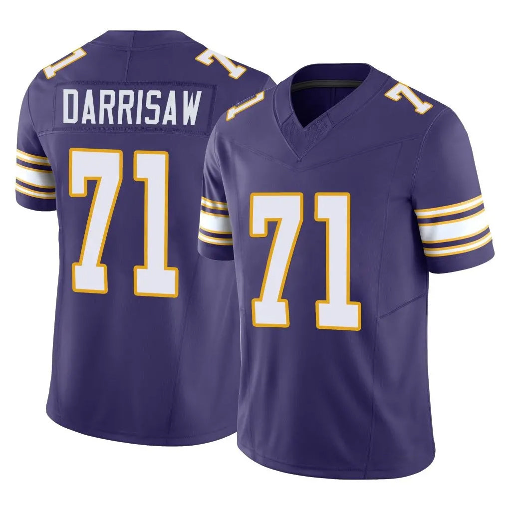 Friene M.Vikings #71 Christian Darrisaw Player Purple Limited Classic Vapor F.U.S.E. Home Game Stitched Jerseys