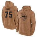 Friene M.Vikings #75 Brian O'Neill Player Brown Salute to Service Pullover Hoodies Limited Game Stitched Jerseys