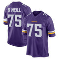 Friene M.Vikings #75 Brian O'Neill Player Purple Home Game Stitched Jerseys