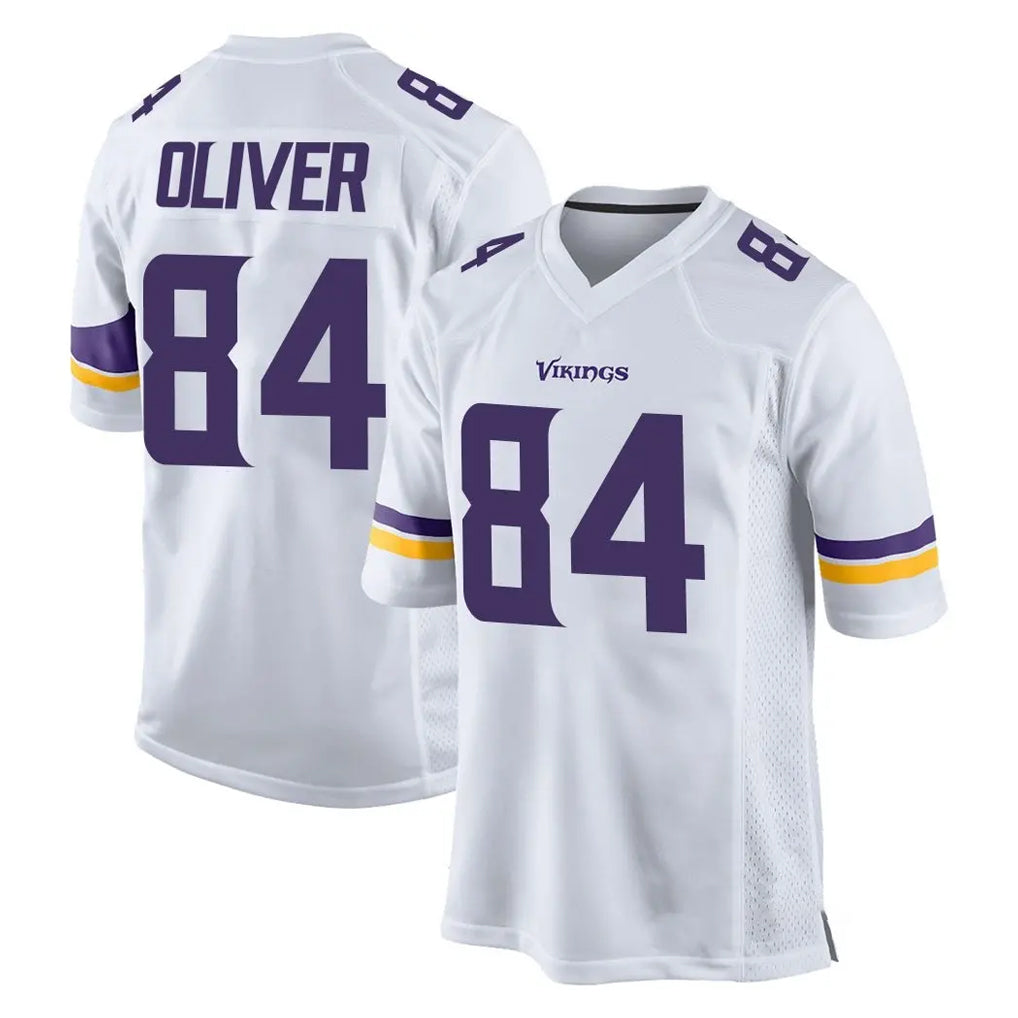 Friene M.Vikings #84 Josh Oliver Player White Home Game Stitched Jerseys