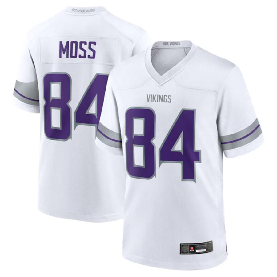 Friene MN.Vikings #84 Randy Moss White Alternate Retired Player Game Jersey American Stitched Jerseys