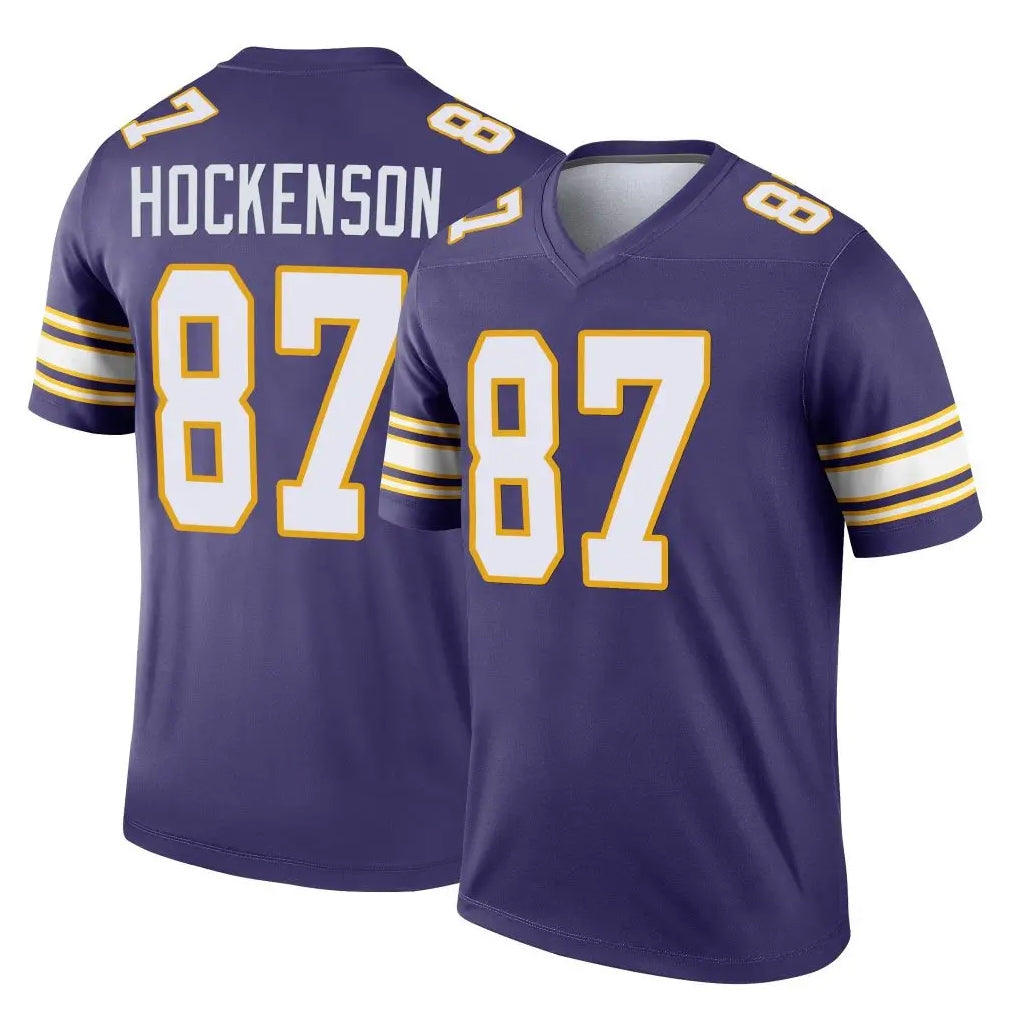 Friene M.Vikings #87 T.J. Hockenson Player Purple Limited Classic Home Game Stitched Jerseys