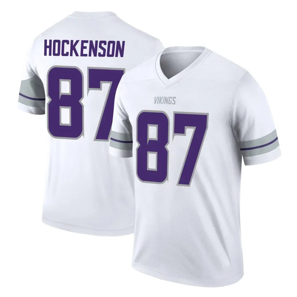 Friene M.Vikings #87 T.J. Hockenson Player White Alternate Legend Home Game Stitched Jerseys