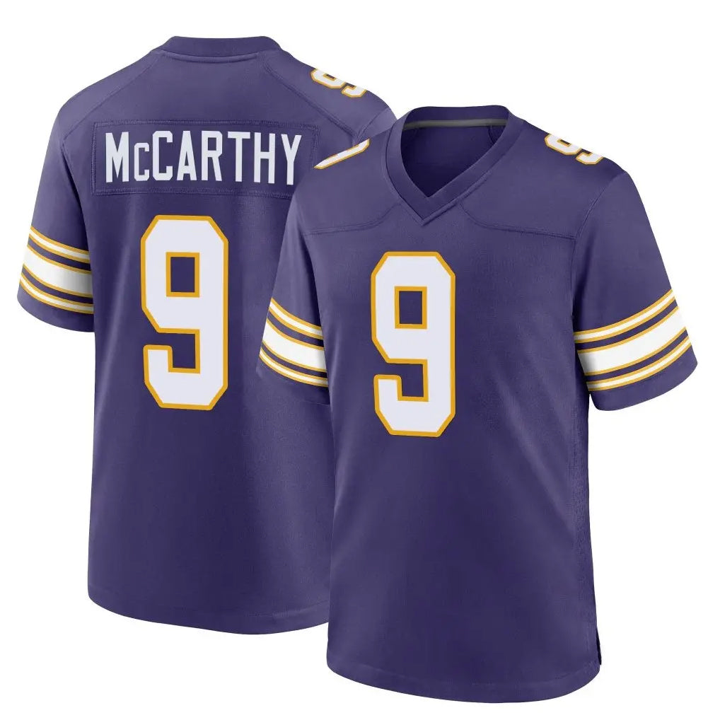 Friene M.Vikings #9 J.J. McCarthy Player Purple Classic Home Game Stitched Jerseys