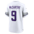 Friene M.Vikings #9 J.J. McCarthy White Alternate Game Player Jersey American Stitched Jerseys
