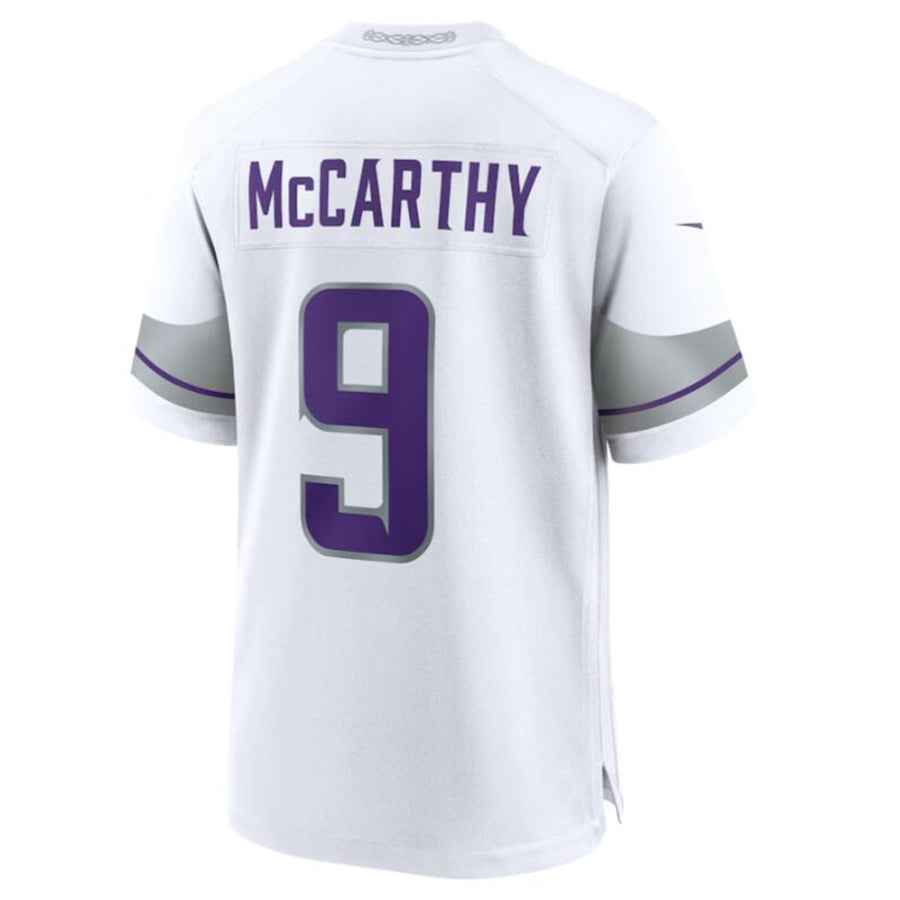 Friene M.Vikings #9 J.J. McCarthy White Alternate Game Player Jersey American Stitched Jerseys