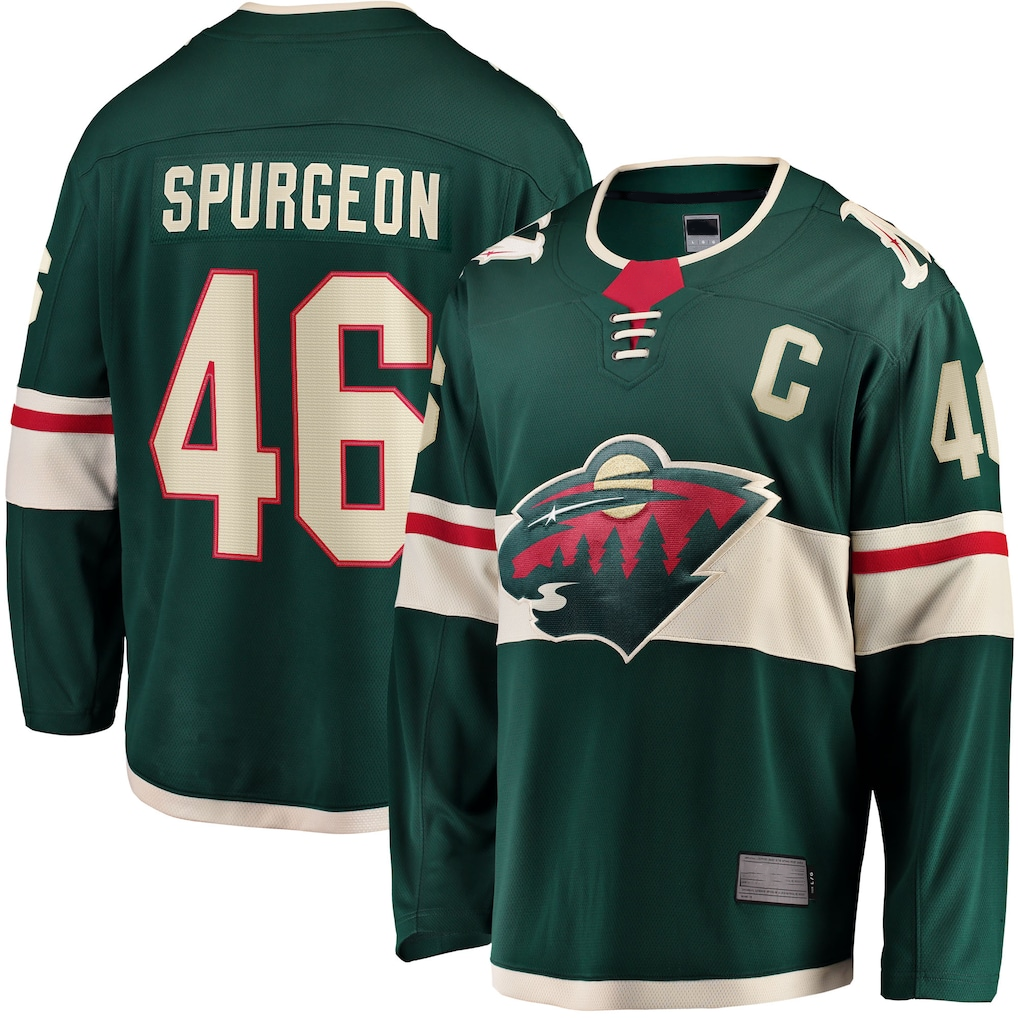 Friene M.Wild #46 Jared Spurgeon Green Home Breakaway Player Jerseys