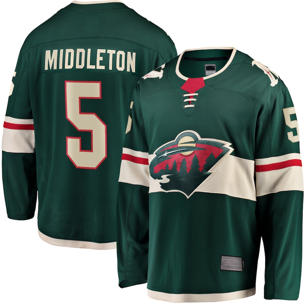 Friene M.Wild #5 Jake Middleton Green Home Breakaway Player Jerseys