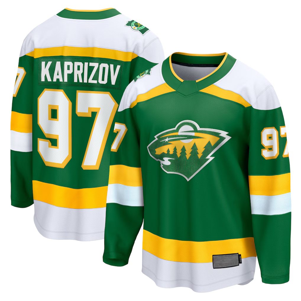 Friene M.Wild #97 Kirill Kaprizov Green 2023-24 Alternate Breakaway Jerseys