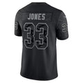 Friene MN.Vikings #33 Aaron Jones Player Black REFLECTIVE Limited Stitched Jerseys