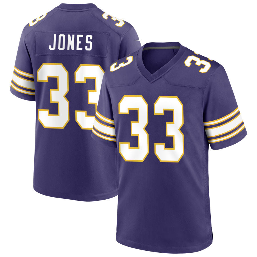 Friene MN.Vikings #33 Aaron Jones Player Purple Classic Game Stitched Jerseys