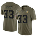 Friene MN.Vikings #33 Aaron Jones Player Salute To Service Limited Olive Stitched Jerseys