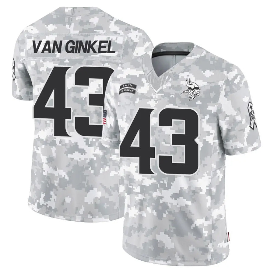 Friene MN.Vikings #43 Andrew Van Ginkel Player Arctic Camo Salute to Service Limited Stitched Jerseys