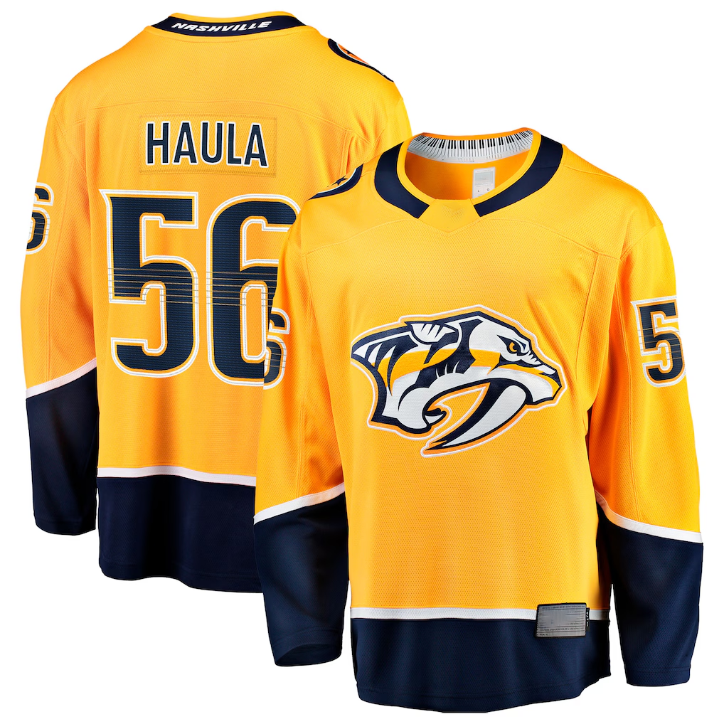 Friene N.Predators #56 Erik Haula Gold Home Breakaway Jerseys
