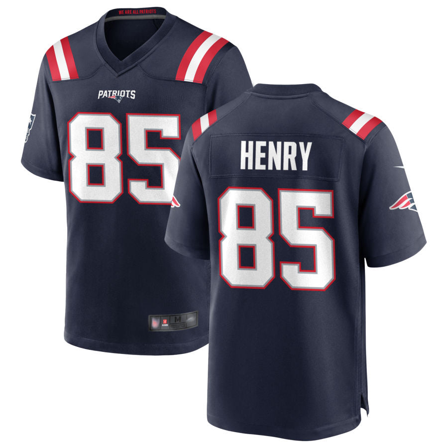 Friene NE.Patriots Game Home Jerseys - Navy - #85 Hunter Henry Player Stitched Jerseys