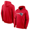 Friene NE.Patriots Red LOGO Pullover Hoodies Home Game Blank Player Stitched Jerseys