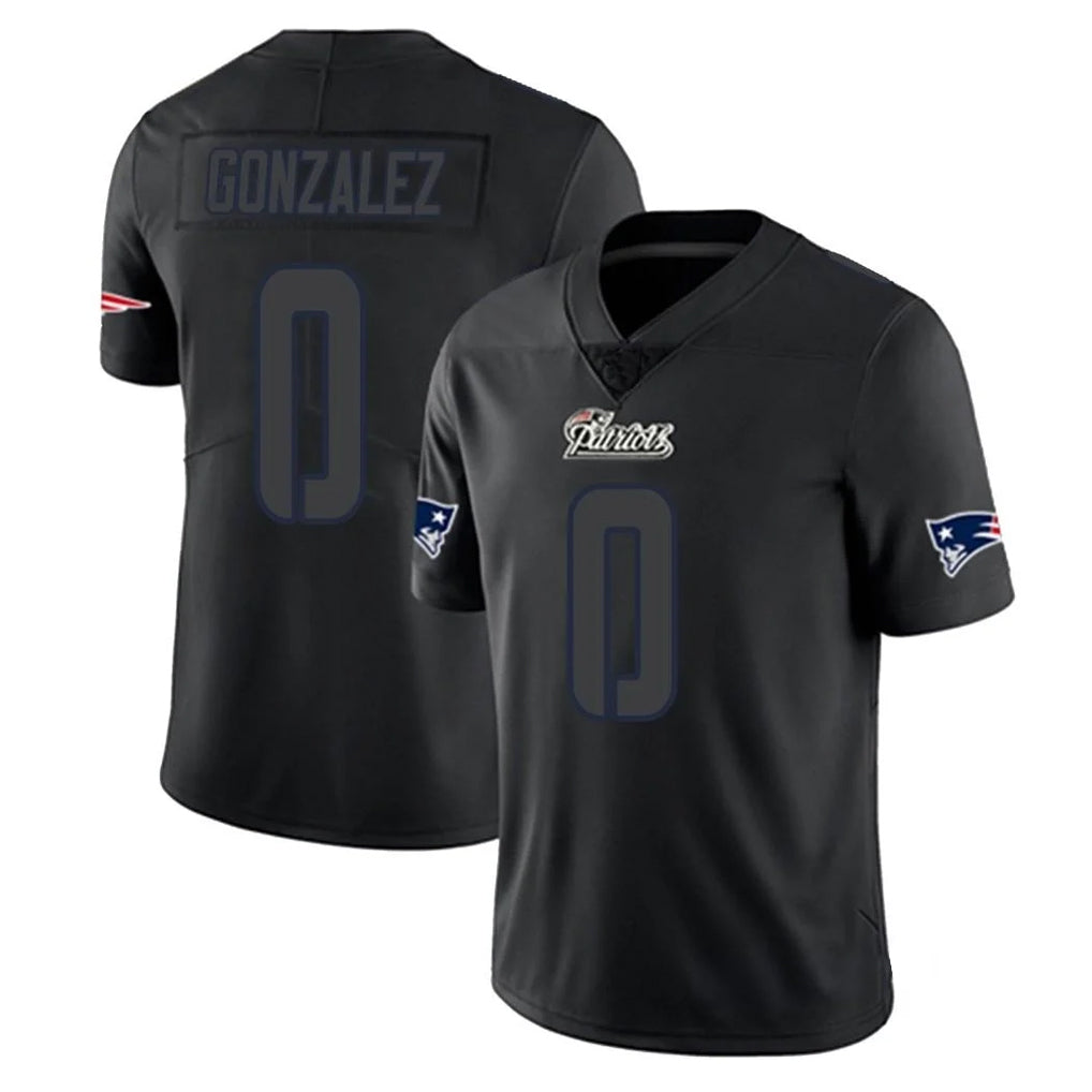 Friene NE.Patriots #0 Christian Gonzalez Player Black Impact LImited Home Game Stitched Jerseys