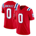Friene NE.Patriots #0 Christian Gonzalez Player Red Limited Vapor F.U.S.E. Home Game Stitched Jerseys