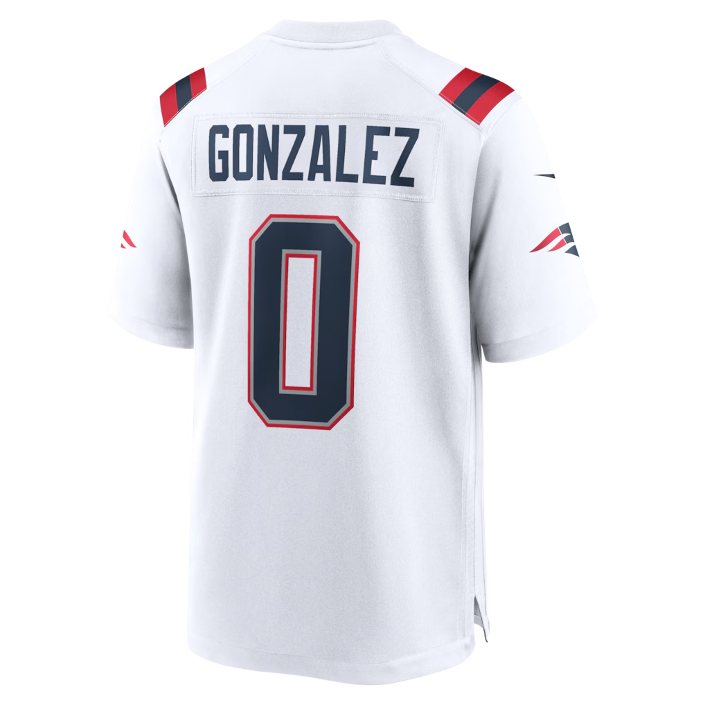 Friene NE.Patriots #0 Christian Gonzalez White Game Stitched Jerseys