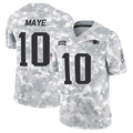 Friene NE.Patriots #10 Drake Maye Player Arctic Camo Salute to Service Limited Stitched Jerseys