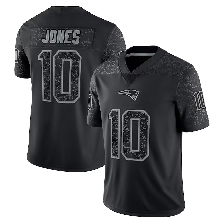 Friene NE.Patriots #10 Drake Maye Player Black REFLECTIVE Limited Stitched Jerseys