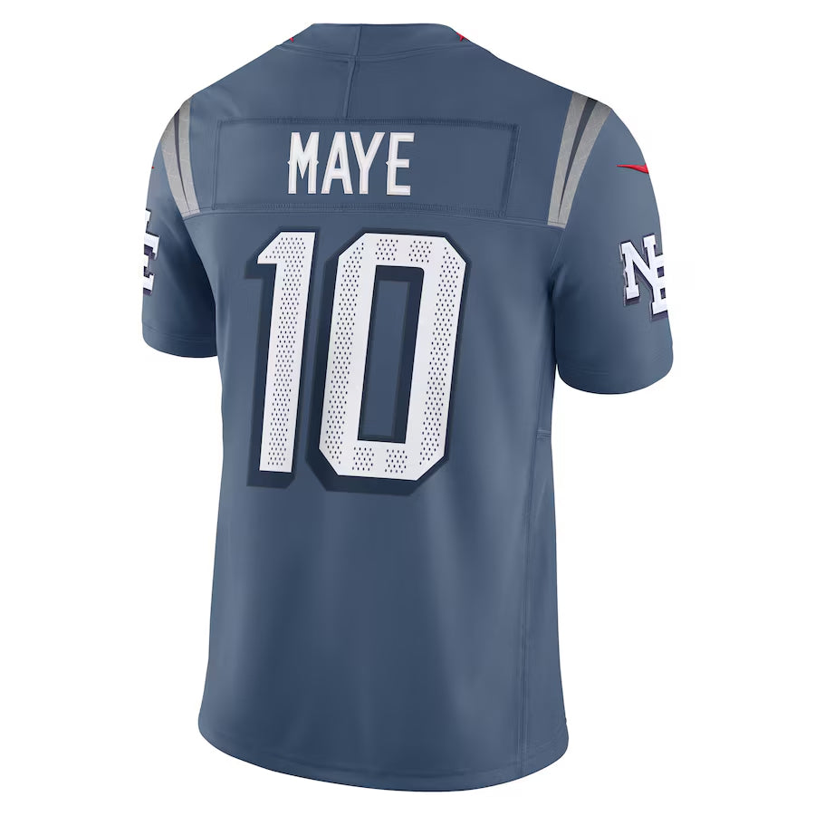 Friene NE.Patriots #10 Drake Maye Player Storm Blue Rivalries Collection Limited Stitched Jerseys