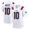 Friene NE.Patriots #10 Drake Maye Player White Home Game Stitched Jerseys