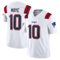 Friene NE.Patriots #10 Drake Maye Player White Limited Vapor F.U.S.E. Home Game Stitched Jerseys
