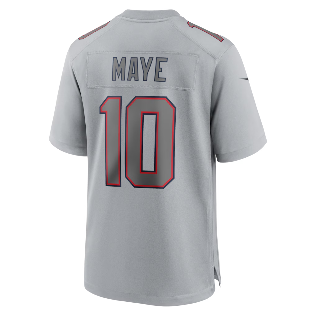 Friene NE.Patriots #10 Patriots Drake Maye Gray Atmosphere Fashion Game Stitched Jerseys