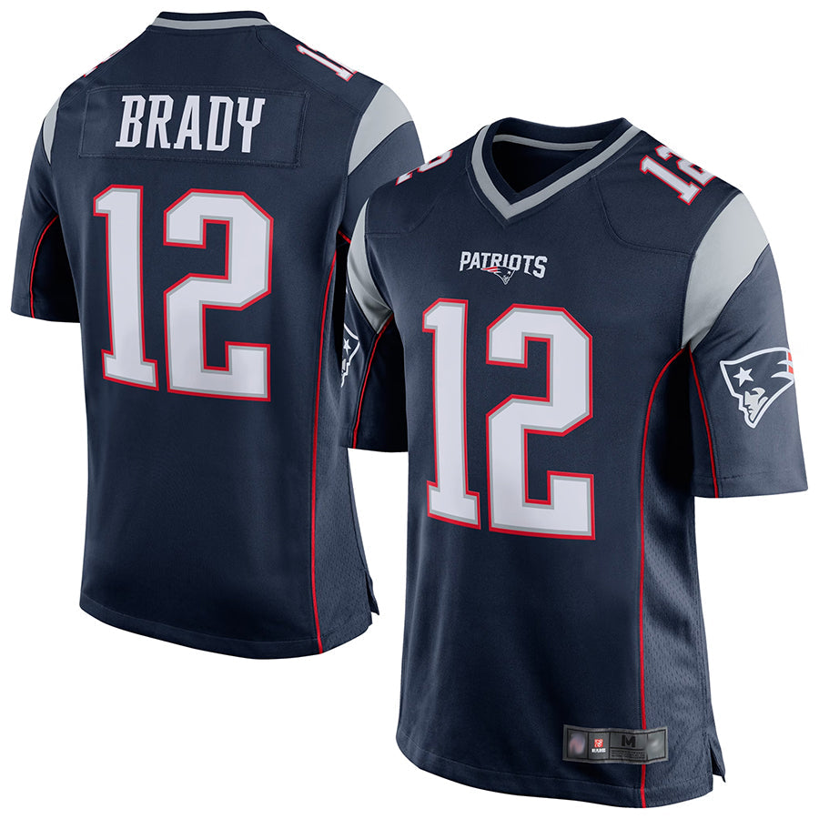 Friene NE.Patriots #12 Tom Brady Player Navy Blue Game Stitched Jerseys