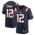 Friene NE.Patriots #12 Tom Brady Player Navy Game Replica Stitched Jerseys