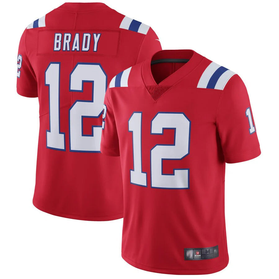 Friene NE.Patriots #12 Tom Brady Player Red Home Limited Stitched Jerseys