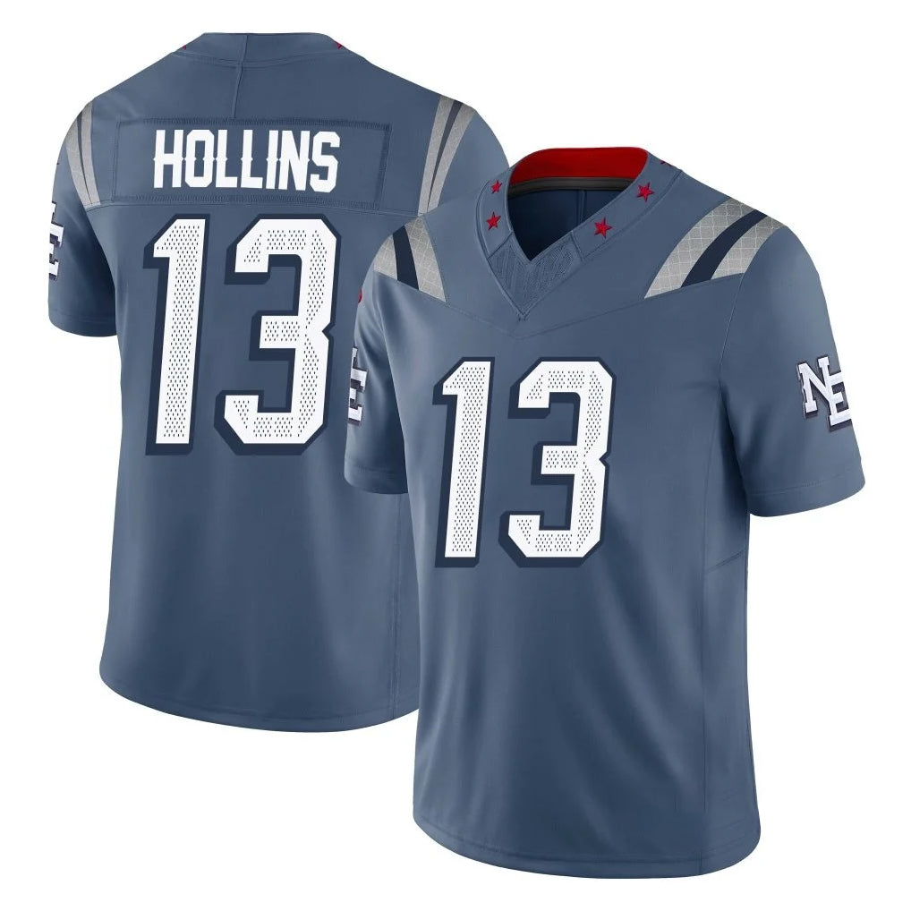 Friene NE.Patriots #13 Mack Hollins Player Blue Limited Rivalries Collection Home Game Stitched Jerseys