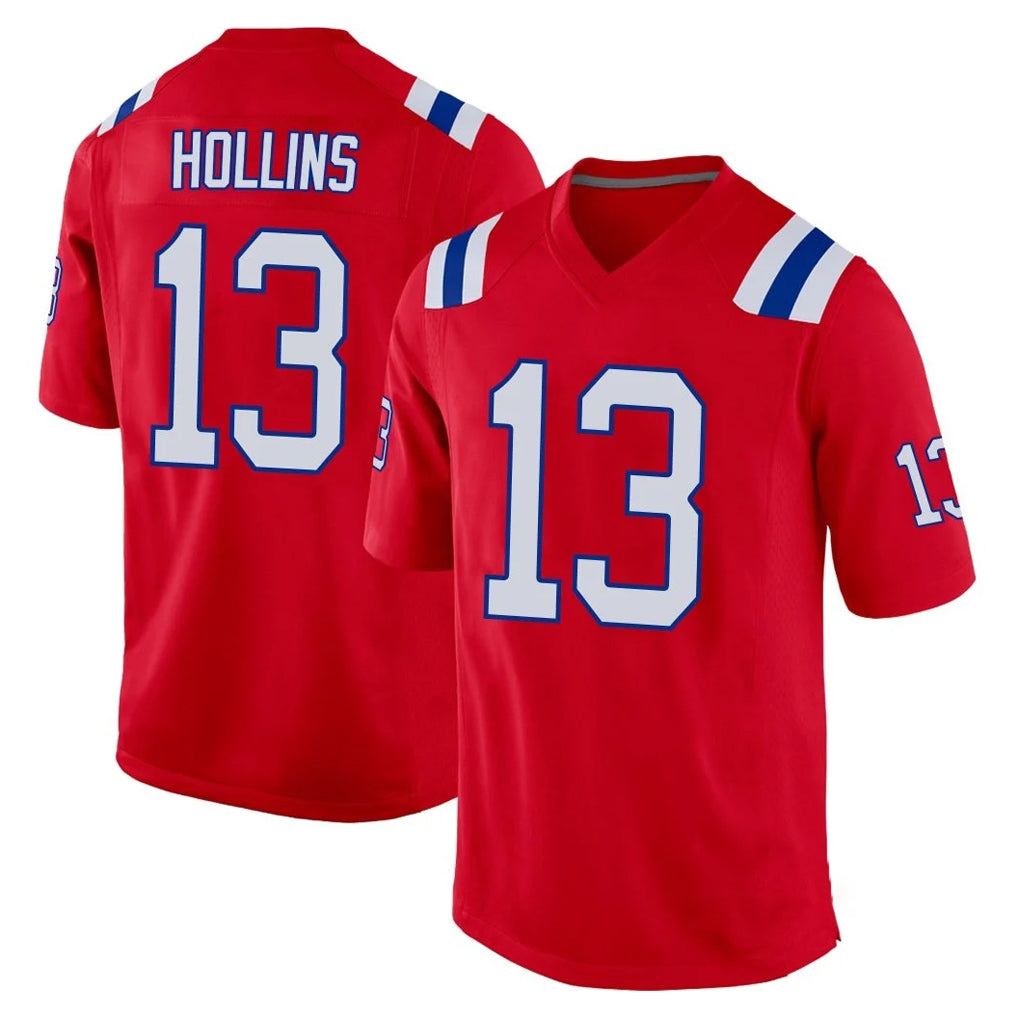 Friene NE.Patriots #13 Mack Hollins Player Red Home Game Stitched Jerseys